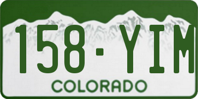 CO license plate 158YIM