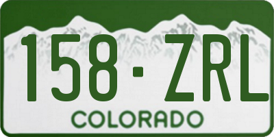 CO license plate 158ZRL