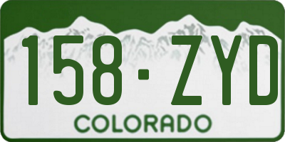 CO license plate 158ZYD