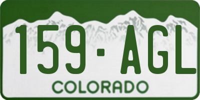 CO license plate 159AGL