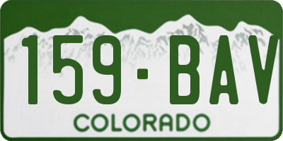 CO license plate 159BAV