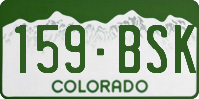 CO license plate 159BSK