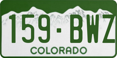 CO license plate 159BWZ