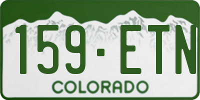 CO license plate 159ETN