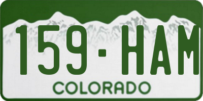 CO license plate 159HAM