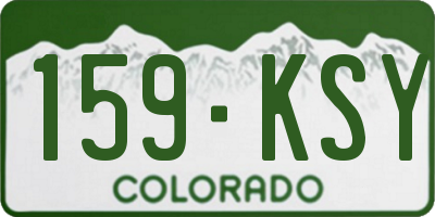 CO license plate 159KSY