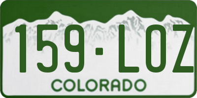 CO license plate 159LOZ