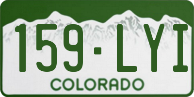 CO license plate 159LYI