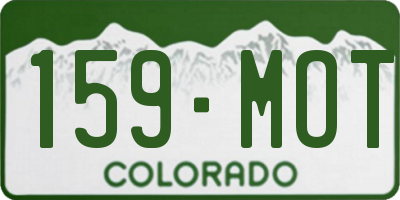 CO license plate 159MOT