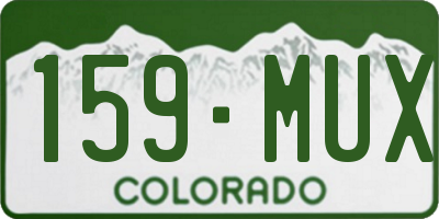 CO license plate 159MUX