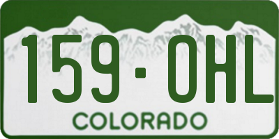 CO license plate 159OHL