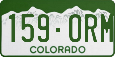 CO license plate 159ORM