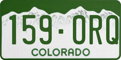 CO license plate 159ORQ