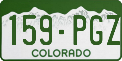 CO license plate 159PGZ