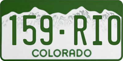 CO license plate 159RIO