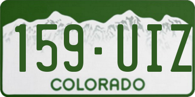 CO license plate 159UIZ