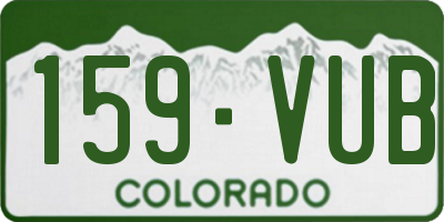 CO license plate 159VUB