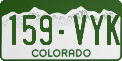 CO license plate 159VYK