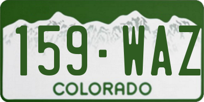 CO license plate 159WAZ