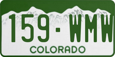 CO license plate 159WMW