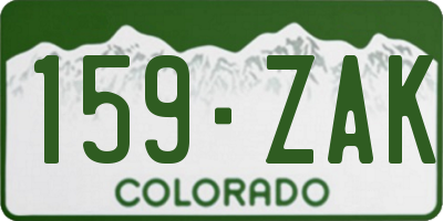 CO license plate 159ZAK