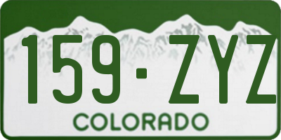 CO license plate 159ZYZ