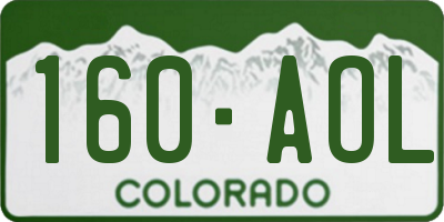 CO license plate 160AOL