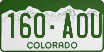 CO license plate 160AOU
