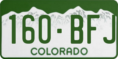 CO license plate 160BFJ