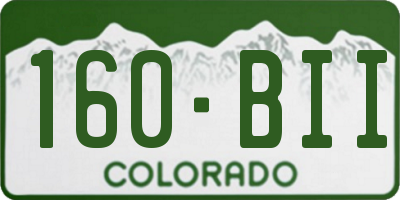 CO license plate 160BII