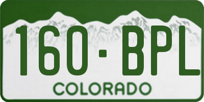 CO license plate 160BPL