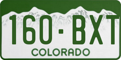 CO license plate 160BXT