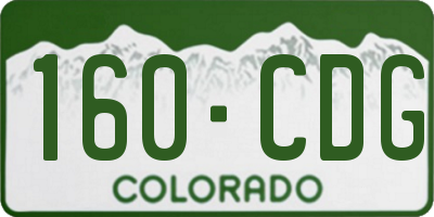CO license plate 160CDG