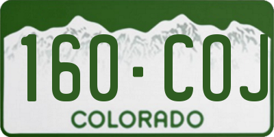 CO license plate 160COJ