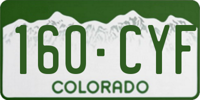CO license plate 160CYF
