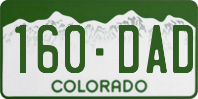 CO license plate 160DAD