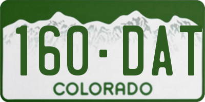 CO license plate 160DAT