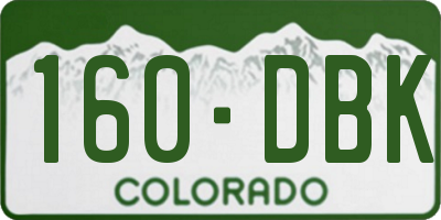 CO license plate 160DBK