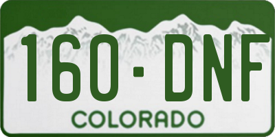 CO license plate 160DNF