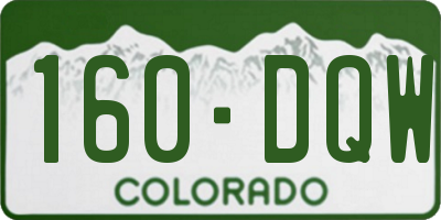 CO license plate 160DQW