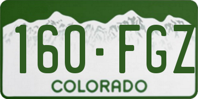 CO license plate 160FGZ