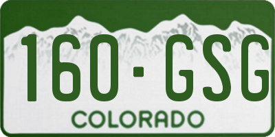 CO license plate 160GSG