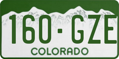 CO license plate 160GZE