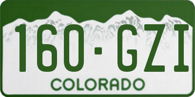 CO license plate 160GZI