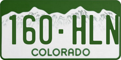 CO license plate 160HLN