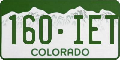 CO license plate 160IET