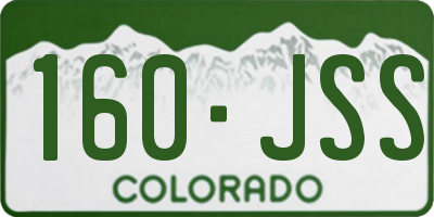 CO license plate 160JSS