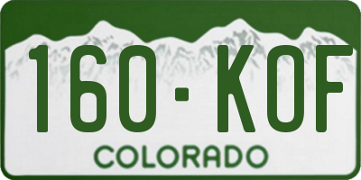 CO license plate 160KOF