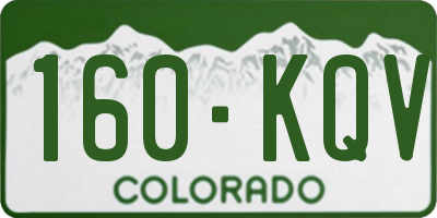 CO license plate 160KQV