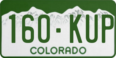 CO license plate 160KUP